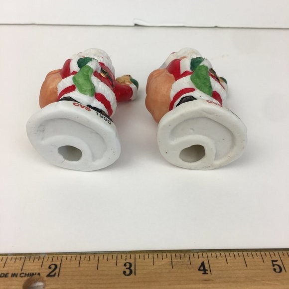 2 Vtg 1995 CVS Santa w Bear Christmas Holiday Ornaments Ceramic Collectible - Picture 9 of 10